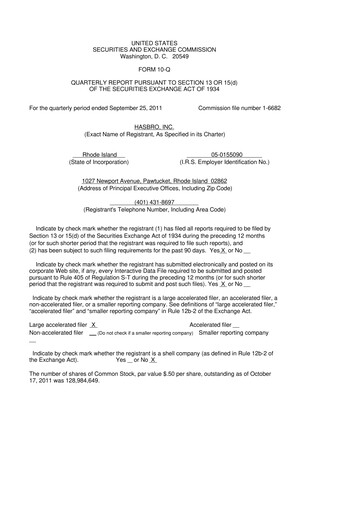 Thumbnail Hasbro 10-Q Quarterly Report FY2011 