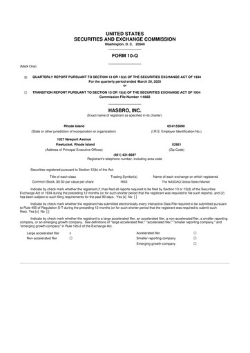 Thumbnail Hasbro 10-Q Quarterly Report FY2020 