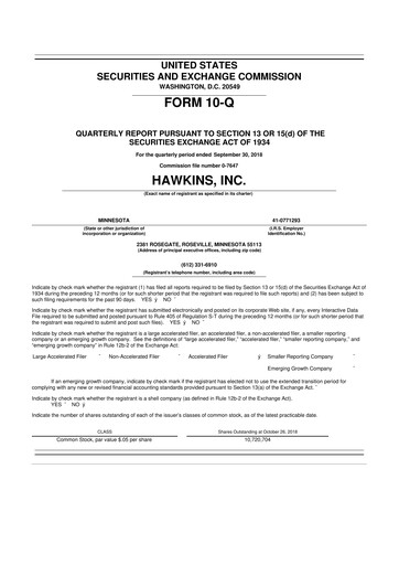 Thumbnail Hawkins 10-Q Quarterly Report FY2019 