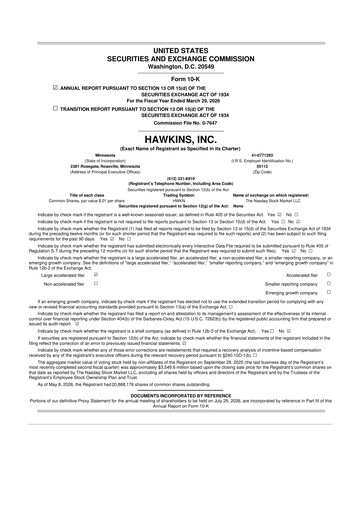 Thumbnail Hawkins 10-K Annual Report 