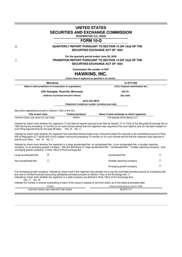 Thumbnail Hawkins 10-Q Quarterly Report FY2026 