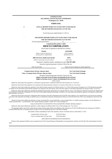 Thumbnail HEICO 10-K Annual Report 2013