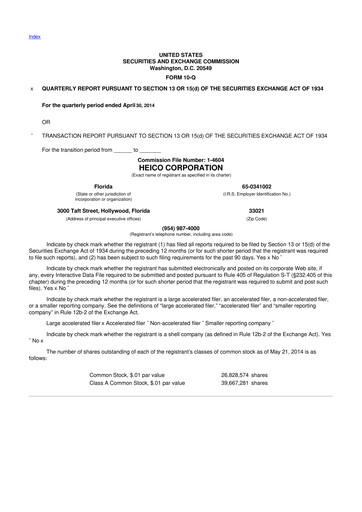 Thumbnail HEICO 10-Q Quarterly Report FY2014 