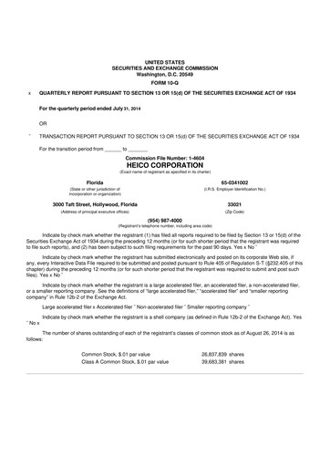 Thumbnail HEICO 10-Q Quarterly Report FY2014 
