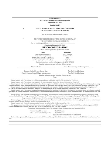 Thumbnail HEICO 10-K Annual Report 2018