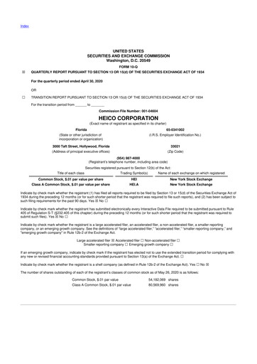 Thumbnail HEICO 10-Q Quarterly Report FY2020 