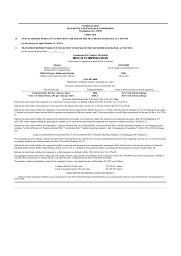 Thumbnail HEICO 10-K Annual Report 2022