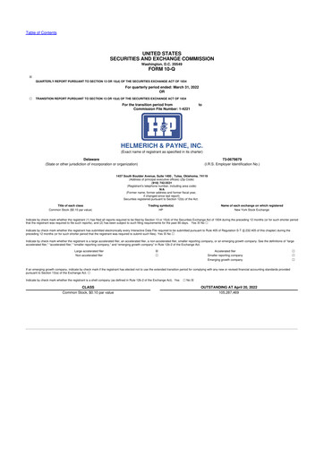 Thumbnail Helmerich & Payne

 10-Q Quarterly Report FY2022 