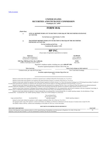 Thumbnail HP 10-K Annual Report 2016