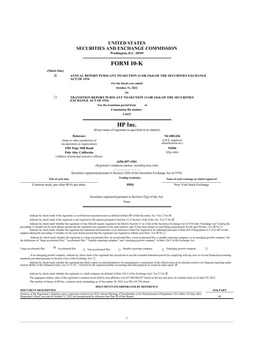 Thumbnail HP 10-K Annual Report 2022