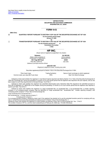 Thumbnail HP 10-Q Quarterly Report FY2026 