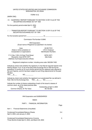 Thumbnail HNI Corporation
 10-Q Quarterly Report FY 