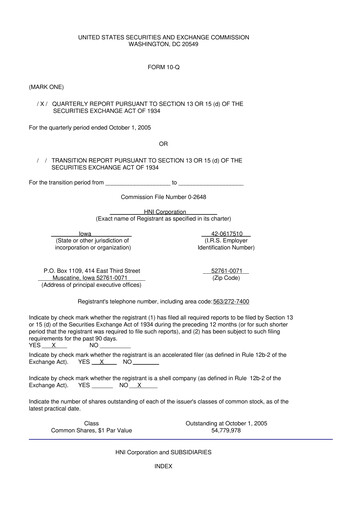 Thumbnail HNI Corporation
 10-Q Quarterly Report FY 