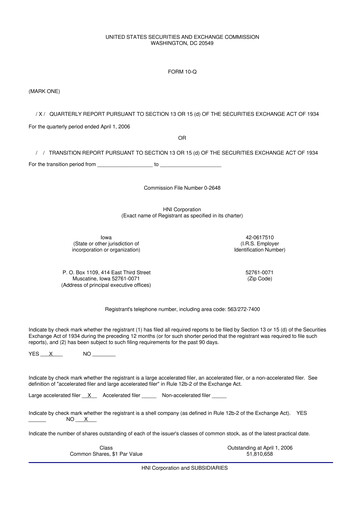 Thumbnail HNI Corporation
 10-Q Quarterly Report FY 