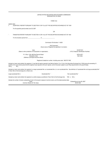 Thumbnail HNI Corporation
 10-Q Quarterly Report FY 