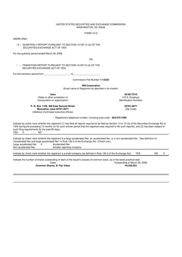 Thumbnail HNI Corporation
 10-Q Quarterly Report FY 
