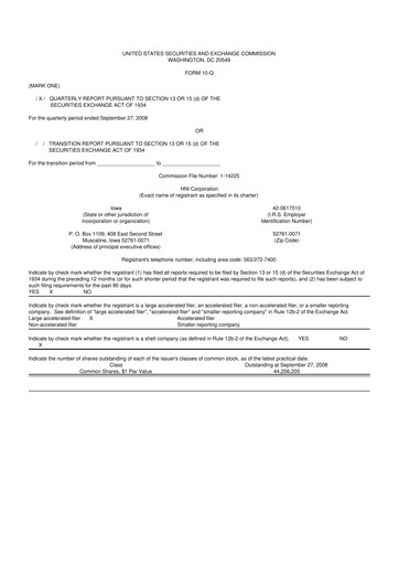 Thumbnail HNI Corporation
 10-Q Quarterly Report FY 
