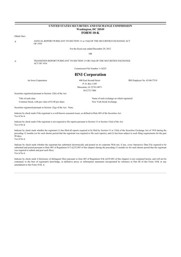 Thumbnail HNI Corporation
 10-K Annual Report 2012