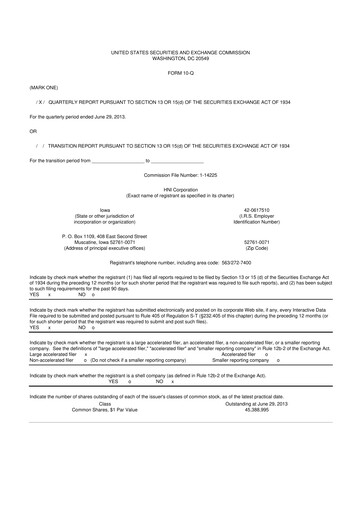 Thumbnail HNI Corporation
 10-Q Quarterly Report FY2013 