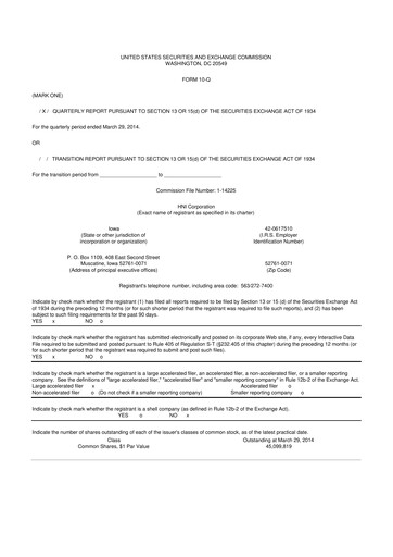 Thumbnail HNI Corporation
 10-Q Quarterly Report FY2014 