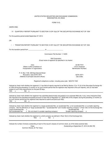 Thumbnail HNI Corporation
 10-Q Quarterly Report FY2014 