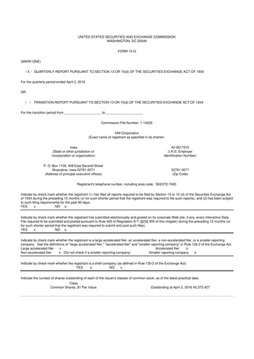 Thumbnail HNI Corporation
 10-Q Quarterly Report FY2016 