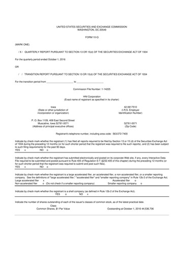 Thumbnail HNI Corporation
 10-Q Quarterly Report FY2016 