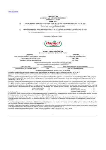 Thumbnail Hormel Foods 10-K Annual Report 2025