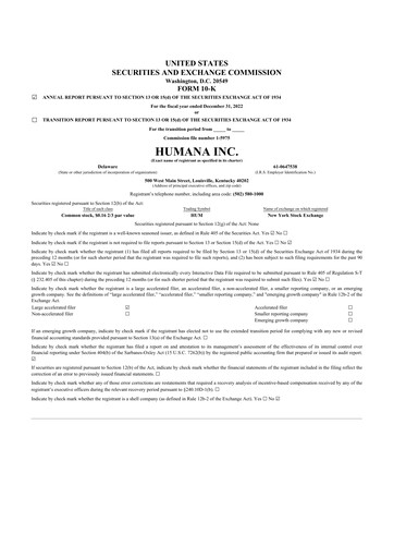 Thumbnail Humana 10-K Annual Report 2022