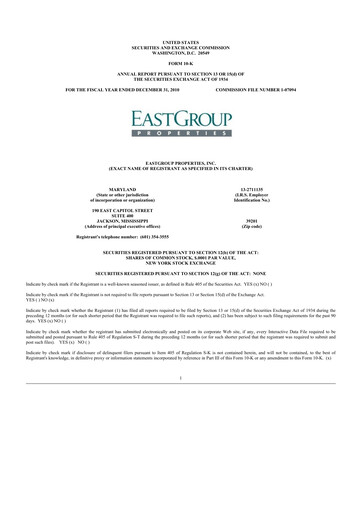 Thumbnail EastGroup Properties 10-K Annual Report 