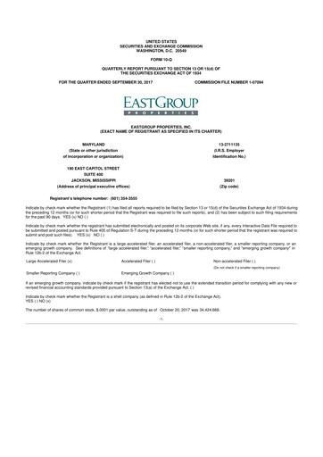 Thumbnail EastGroup Properties 10-Q Quarterly Report FY2017 