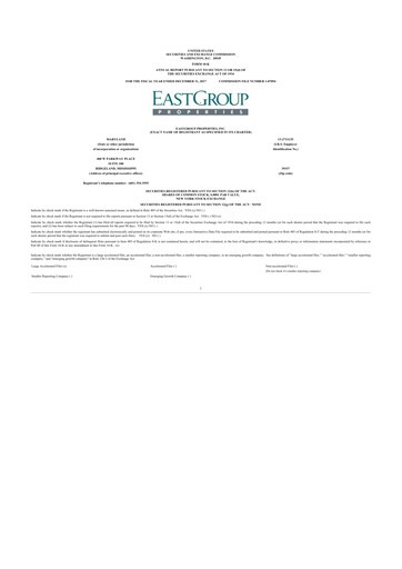 Thumbnail EastGroup Properties 10-K Annual Report 2017