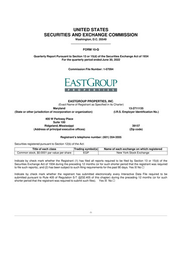 Thumbnail EastGroup Properties 10-Q Quarterly Report FY2022 
