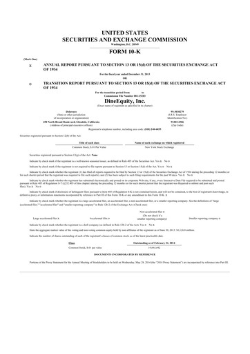 Thumbnail Dine Brands Global 10-K Annual Report 2013