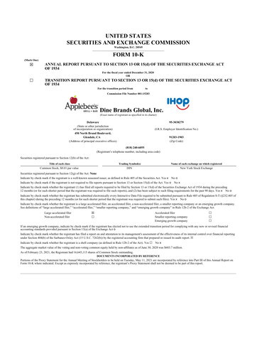 Thumbnail Dine Brands Global 10-K Annual Report 2020