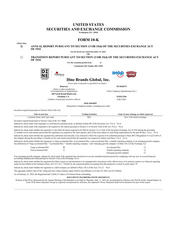 Thumbnail Dine Brands Global 10-K Annual Report 2022