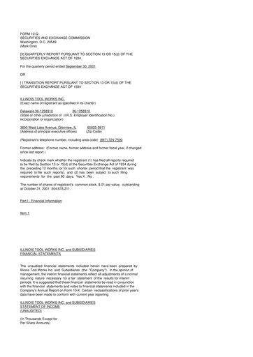 Miniature Illinois Tool Works  10-Q Rapport trimestriel  