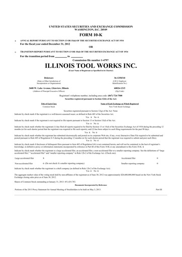 Thumbnail Illinois Tool Works  10-K Annual Report 2012