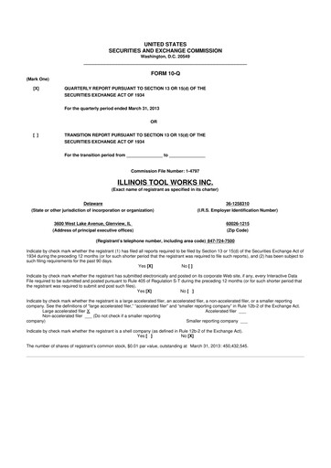 Thumbnail Illinois Tool Works  10-Q Quarterly Report FY2013 
