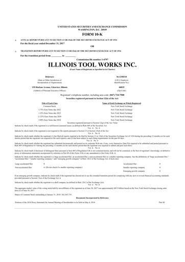 Thumbnail Illinois Tool Works  10-K Annual Report 2017