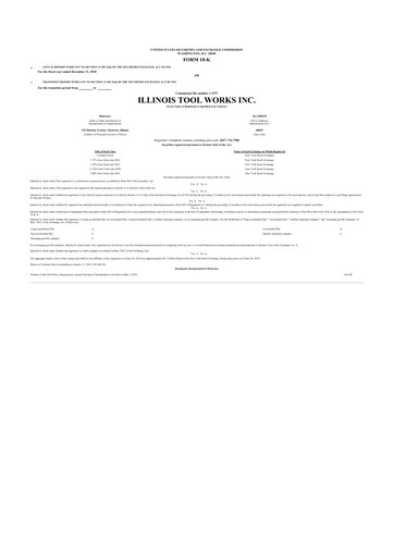 Thumbnail Illinois Tool Works  10-K Annual Report 2018