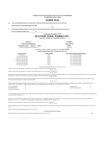 Thumbnail Illinois Tool Works  10-K Annual Report 2020