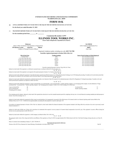 Thumbnail Illinois Tool Works  10-K Annual Report 2022