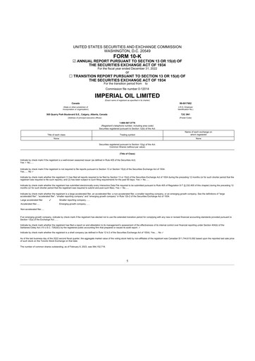 Thumbnail Imperial Oil
 10-K Annual Report 2022