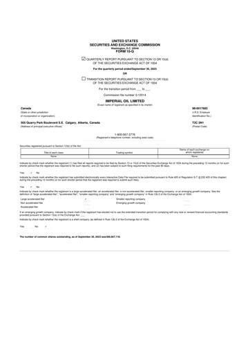Vorschaubild Imperial Oil
 10-Q Quartalsbericht 2023 