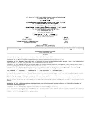 Thumbnail Imperial Oil
 10-K Annual Report 2023