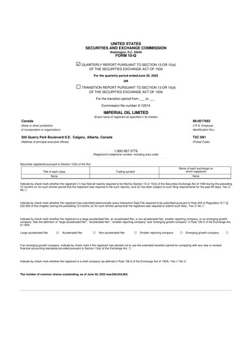 Vorschaubild Imperial Oil
 10-Q Quartalsbericht 2025 