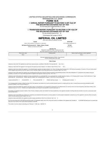Vorschaubild Imperial Oil
 10-K Jahresbericht 2025