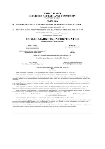 Thumbnail Ingles Markets 10-K Annual Report 2014