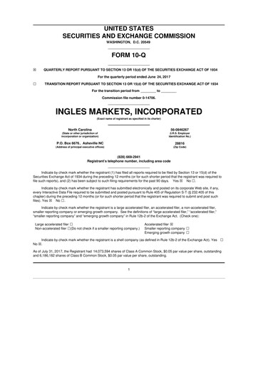 Miniature Ingles Markets 10-Q Rapport trimestriel 2017 
